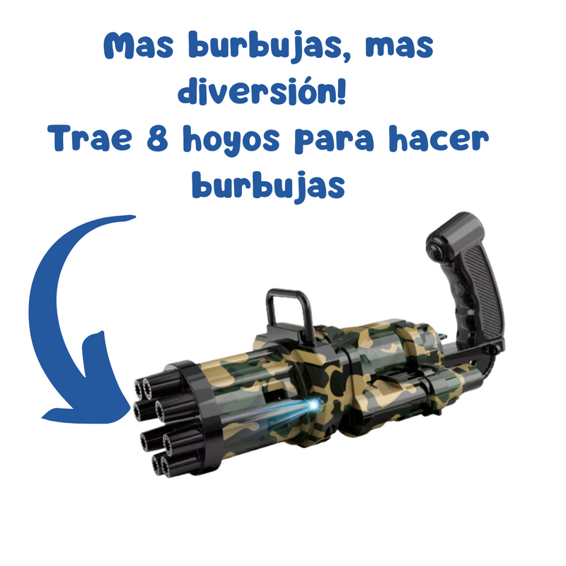 Pistola de Burbujas con luces + liquido